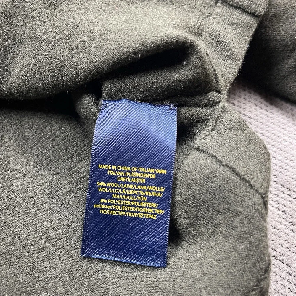 Polo Ralph Lauren Sweater‎ Mens Large* Wool Green Collared Preppy Button Up